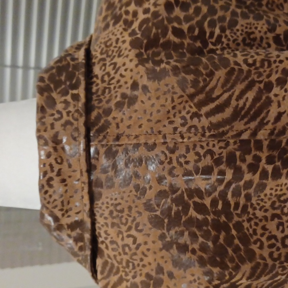 Animal Print Genuine Leather Jacket - Size 3X - Picture 7 of 12